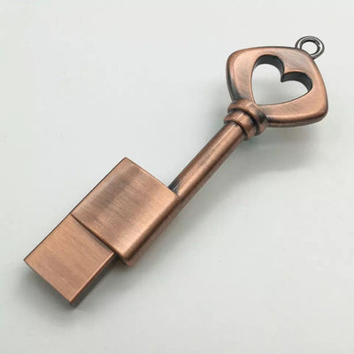 Llavero Pendiente Almacenamiento USB en Forma de Corazón Bronce - Image 9