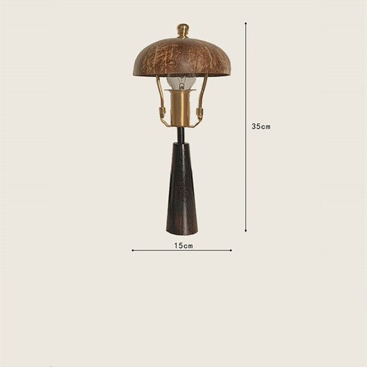 Lámpara de Mesita de Noche en Madera Maciza y Cáscara de Coco Estilo Vintage - Image 6
