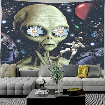 Tapiz Decorativo con Estampado Alien - Tela de Fondo para Pared - Image 30