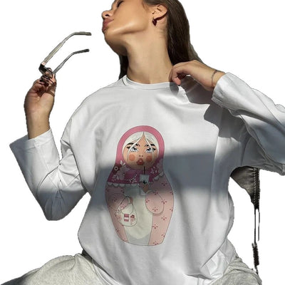 Blusa Suelta Estampada de Manga Larga para Mujer - Image 5