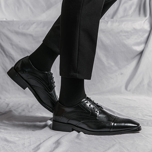 Zapatos de Cuero Clásico Estilo Británico Talla Grande - Cordones Bajos - Image 2