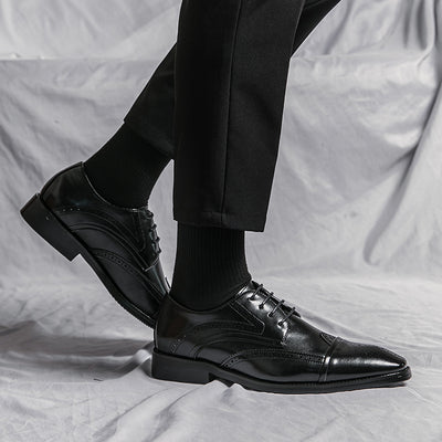 Zapatos de Cuero Clásico Estilo Británico Talla Grande - Cordones Bajos - Image 2
