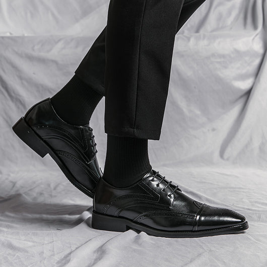 Zapatos de Cuero Clásico Estilo Británico Talla Grande - Cordones Bajos - Image 2