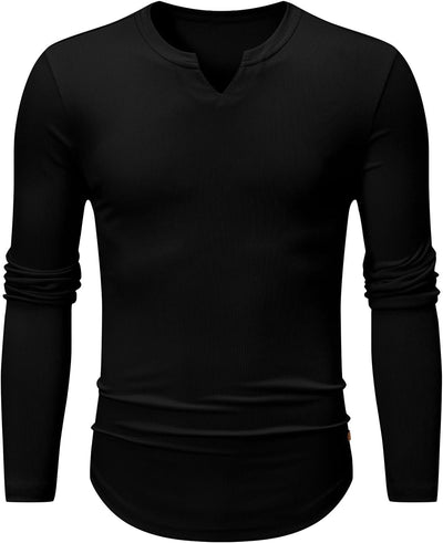Camiseta Manga Larga Hombre Otoño Invierno - Diseño Sólido Casual - Image 43