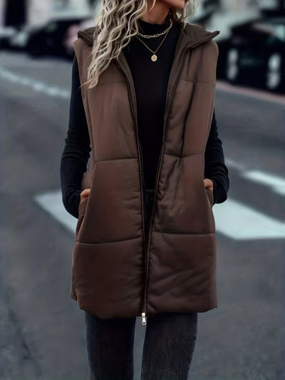 Chaleco Acolchado con Capucha y Cierre - Diseño Minimalista Otoño Invierno - Image 9
