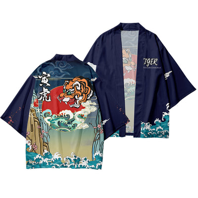 Camisa Haori Kimono Tradicional Estampado Tigre para Mujer - Image 4