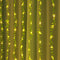 Cortina de Luz LED con Alambre de Cobre y Hojas Verdes