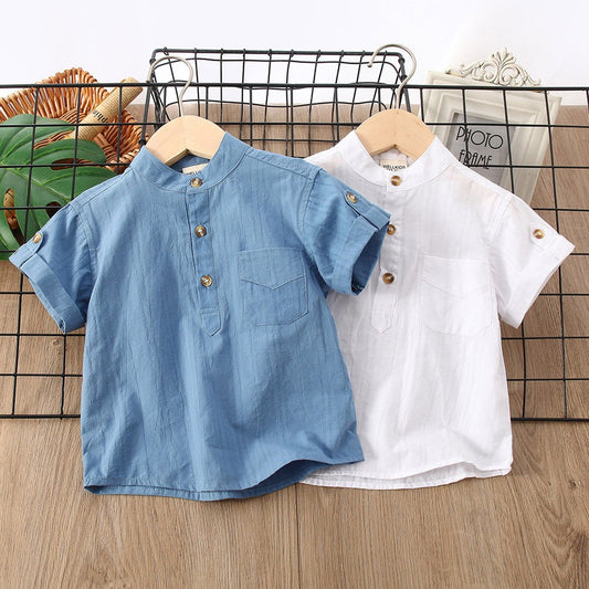Playera de Verano para Niño - Diseño Liso de Manga Corta