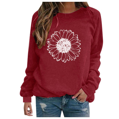 Sudadera Mujer Cuello Redondo Suelta Estampada Manga Larga Casual - Image 24