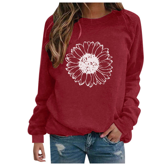 Sudadera Mujer Cuello Redondo Suelta Estampada Manga Larga Casual - Image 24
