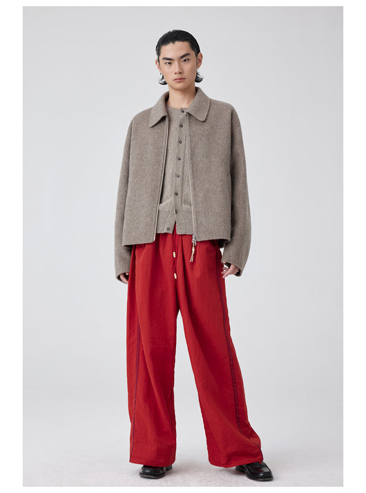 Pantalones Anchos de Talle Alto con Pliegues en Nylon - Image 17