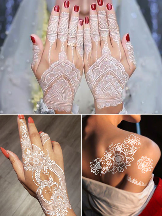 Tatuajes Temporales de Henna Fluorescentes - Diseños de Encaje para Manos y Brazos - Image 11