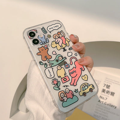 Funda Transparente para Celular con Gato Divertido - TPU Creativo - Image 12