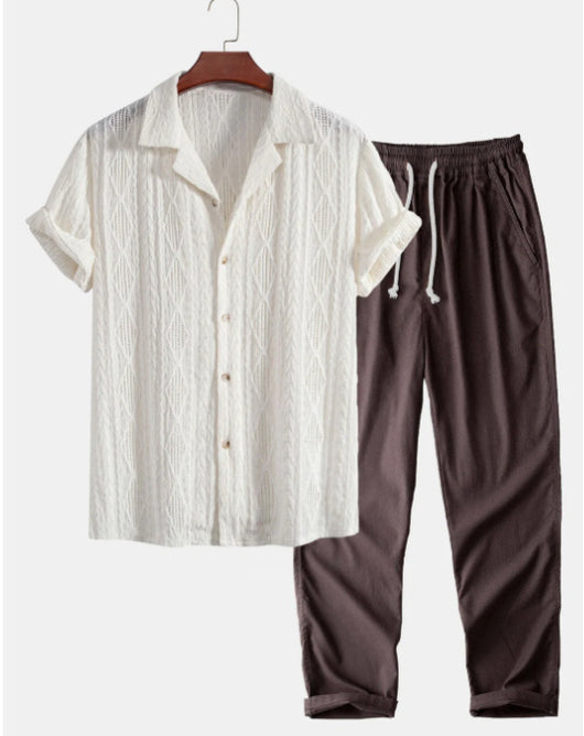Conjunto Casual de Camisa Estampada y Pantalón Cómodo - Image 9