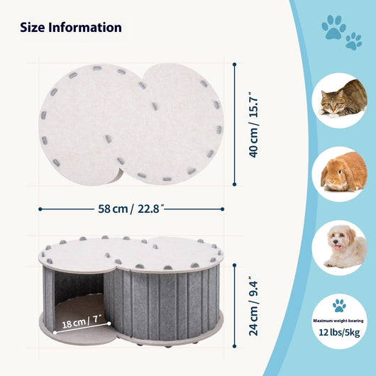 Nido Rascador Plegable Semicerrado en Fieltro para Gatos - Image 11