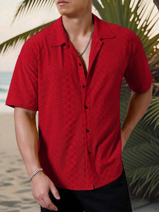 Camisa Casual Hombre con Tejido Calado Jacquard - Image 22