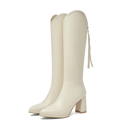 Botas Altas Elásticas con Tacón Grueso y Punta Fina - Image 5