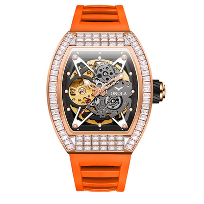 Reloj Automático Mecánico para Hombre con Correa de Silicona y Resistencia al Agua - Image 8