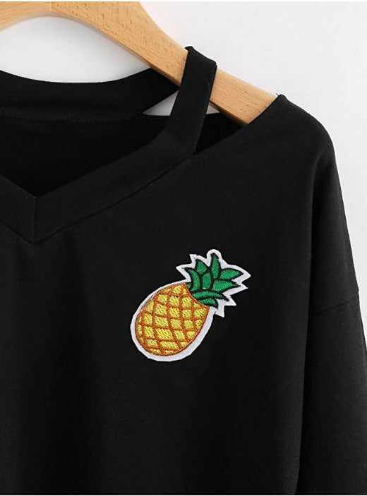 Playera Manga Larga Escote V con Estampado Hueco Explosivo - Image 9