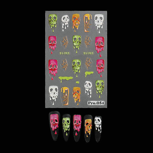 Decoraciones de Uñas Adhesivas Fantasma, Calavera y Telaraña - Image 12