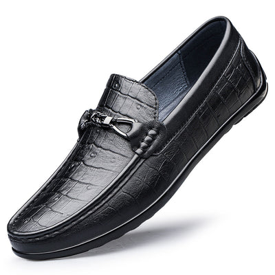 Zapatos de Cuero Casual con Punta Redonda y Textura Grabada - Image 6