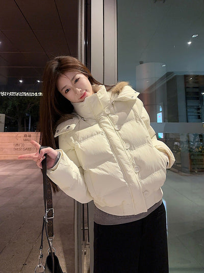 Chaqueta Corta Acolchada con Cuello de Pelaje para Mujer - Image 27