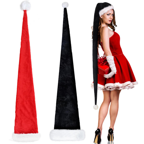 Gorro Navideño Extralargas Papá Noel Felpa Blanca para Disfraz y Decoración