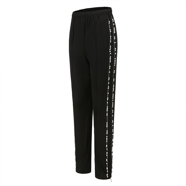 Pantalones Acampanados Diamond Tide con Cierre Lateral - Estilo Hip-Hop Unisex