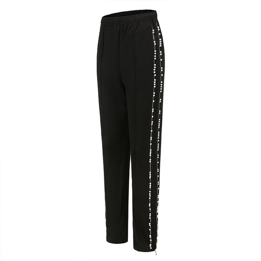 Pantalones Acampanados Diamond Tide con Cierre Lateral - Estilo Hip-Hop Unisex - Image 2