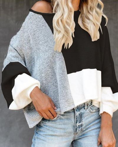 Blusa Suelta con Costuras Contrastantes - Image 9