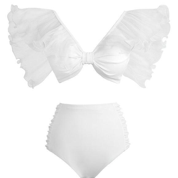 Bikini de Cintura Alta con Diseño Fruncido
