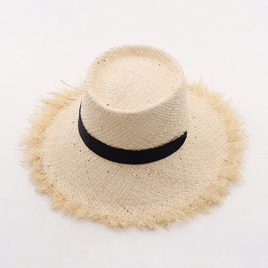 Sombrero de Paja Tejida con Lazo de Rafia y Borde Deshilachado - Image 14