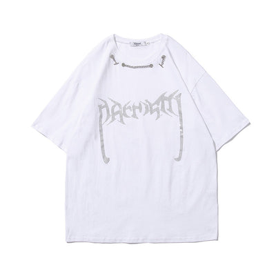 Camiseta Manga Corta Hombre con Letras de Strass - Image 2