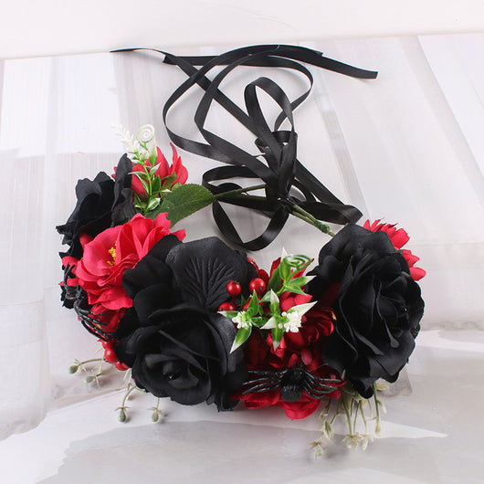 Diadema de Rosas de Simulación para Fiestas de Halloween y Navidad - Image 4