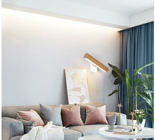 Lámpara de Mesita Nórdica LED Giratoria de Madera Maciza para Dormitorio y Sala de Estar - Image 13