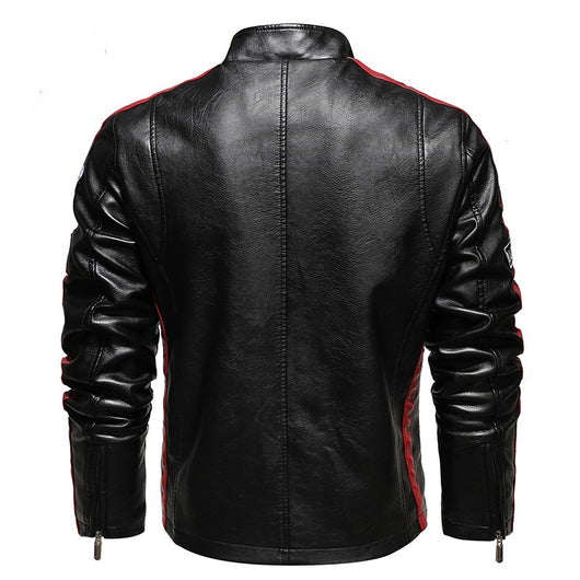 Chaqueta de Cuero Slim Fit con Bordados para Hombre - Image 9