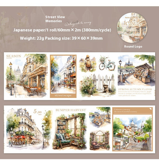 Set de Cintas Decorativas Adhesivas Paisajes Cuatro Estaciones - 6 Modelos para Scrapbooking y DIY - Image 27