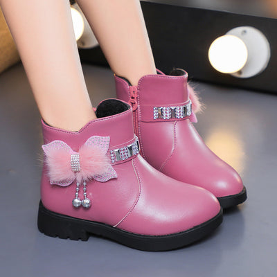 Botas Infantiles de Cuero con Moño - Cálidas y Elegantes para Niñas - Image 8
