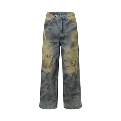 Pantalones Vaqueros Desgastados con Lavado Vintage