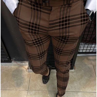 Pantalones Casuales a Cuadros y Rayas para Hombre Talla Grande - Image 8