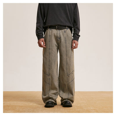 Pantalones Vaqueros Retro Lavados Baggy Straight para Hombre y Mujer - Image 11