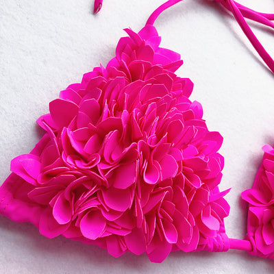 Bikini Triangular Floral Cosido - Estilo Europa Tendencia - Image 16