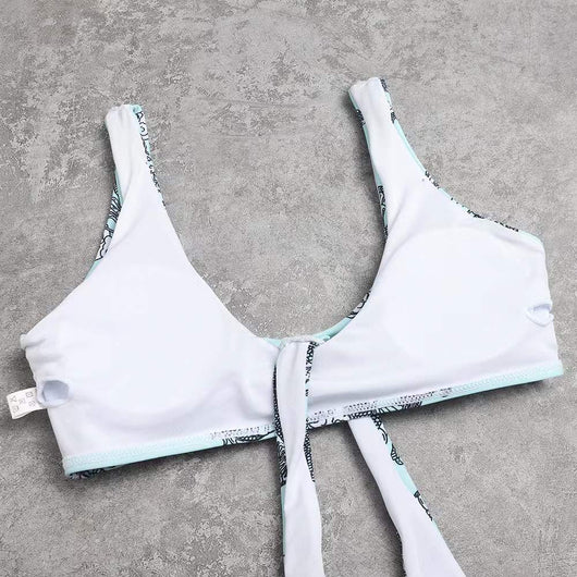 Traje de Baño Enterizo Triangular Estampado para Mujer - Image 11