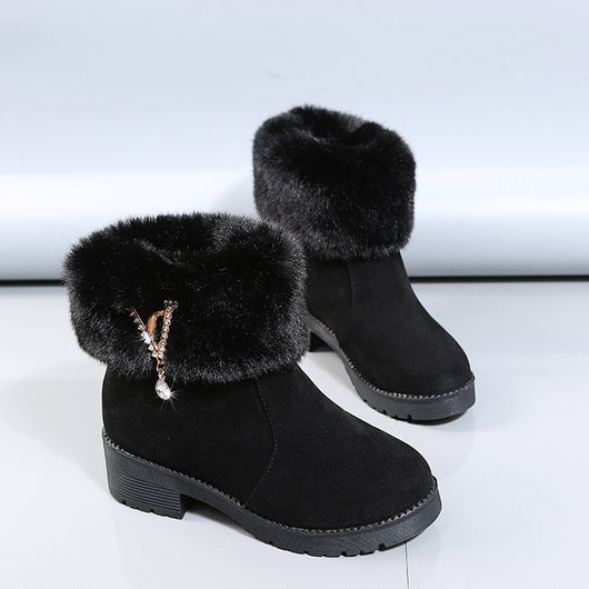 Botas Cortas con Forro de Terciopelo y Algodón Acolchado - Image 3
