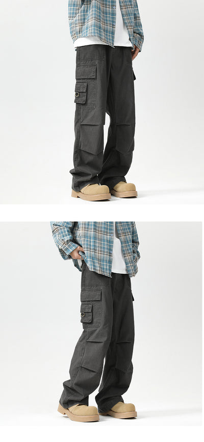 Overol Vaquero Desgastado Estilo Retro Americano para Hombre - Image 16