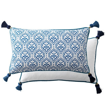 Funda de Cojín para Sofá Estilo Chino Moderno Porcelana Azul y Blanco - Image 3