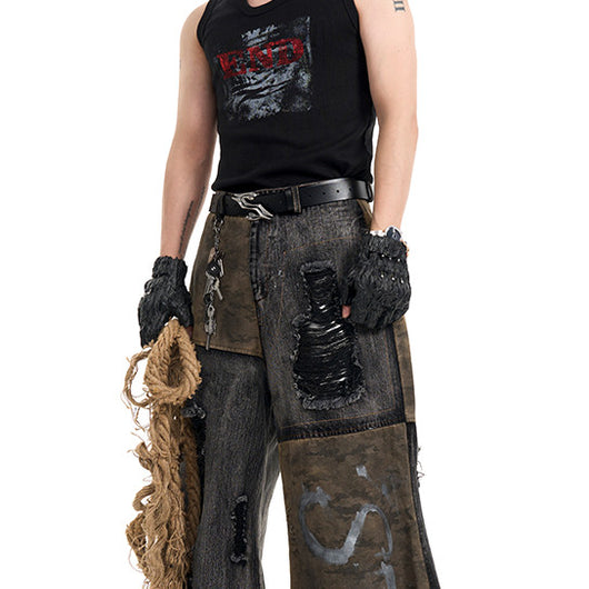 Jeans para Hombre con Costuras de Camuflaje - Estilo Europeo - Image 4