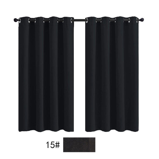 Pair of navy blue outdoor waterproof curtains with silver grommets on a black rod, against a white background. - Image 2