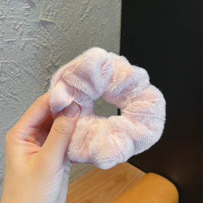 Coletero de Felpa Esponjoso Estilo Macaron - Lazo para el Cabello