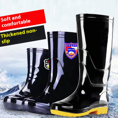 Botas de Lluvia Tácticas para Hombre con Forro Térmico y Suela Antideslizante